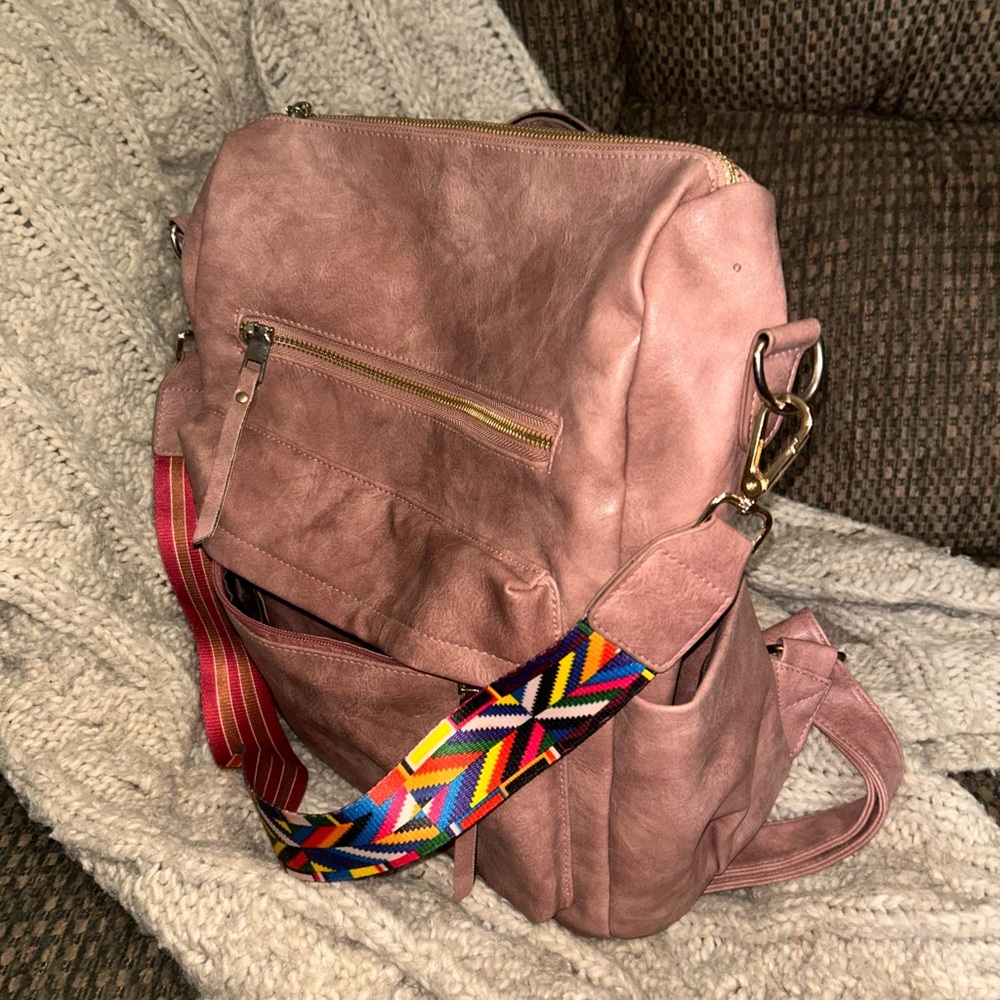 Large Backpack Purse - Pink